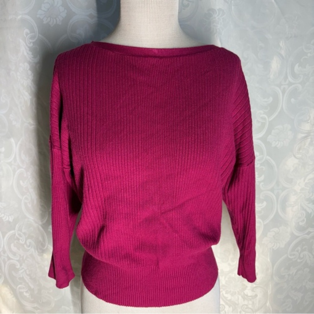 Ann Taylor magenta Ribbed Sweater